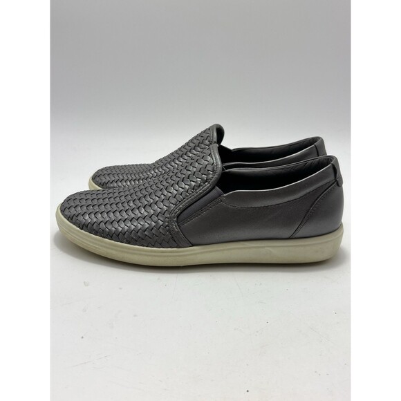 Ecco Soft 7 Woven Slip-On Women's Shoes Size 9 M Metallic Gray Comfort Preowned - Picture 7 of 10
